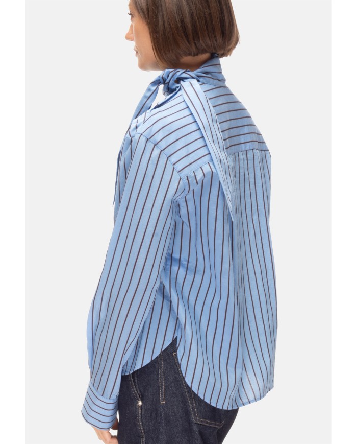 TELA Camicia con fiocco rigata
