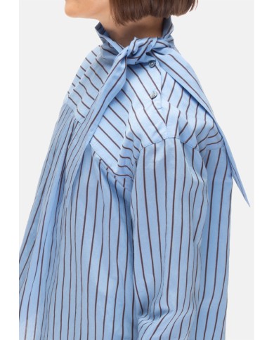 TELA Camicia con fiocco rigata