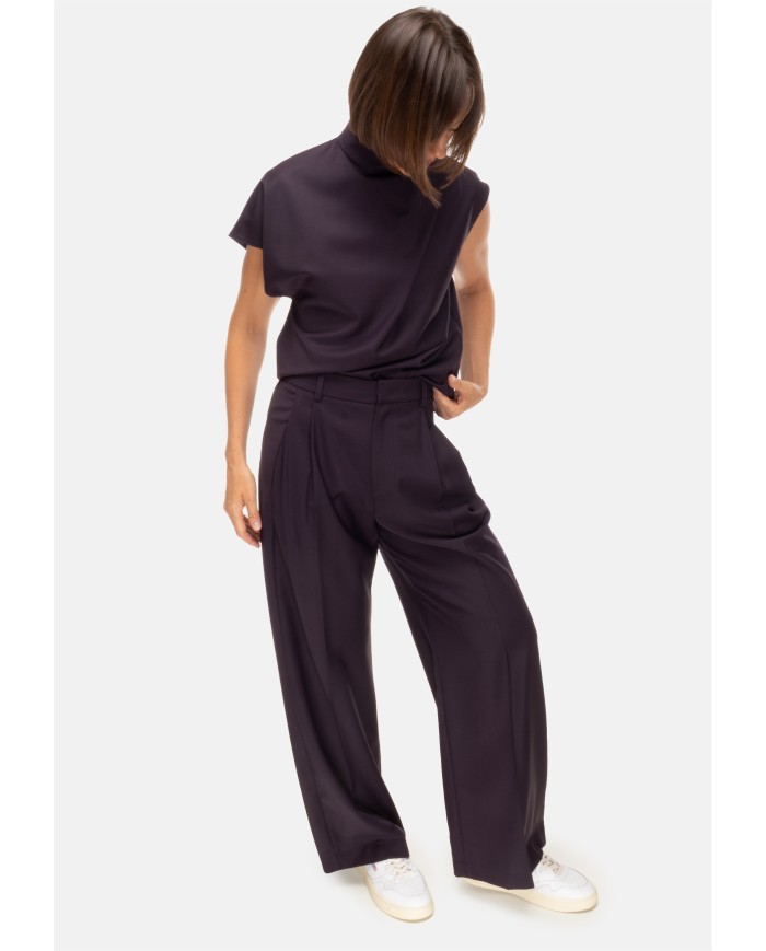 TELA Pantaloni donna gamba dritta viola