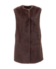 HERNO Gilet ecopelliccia marrone