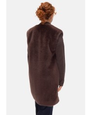 HERNO Gilet ecopelliccia marrone