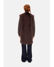 HERNO Gilet ecopelliccia marrone