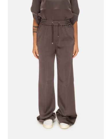 HERNO Pantaloni donna con coulisse marroni
