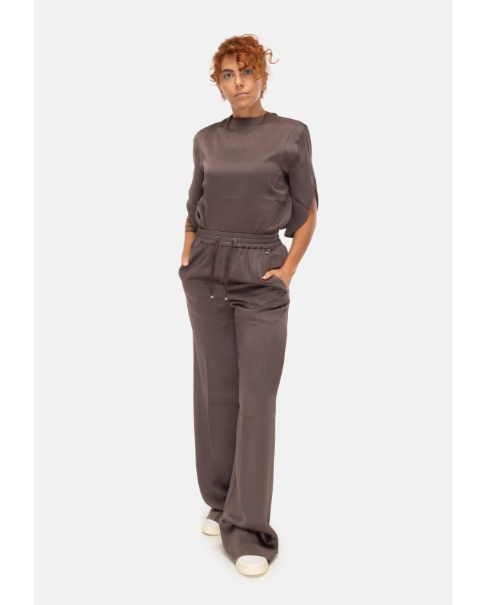 HERNO Pantaloni donna con coulisse marroni