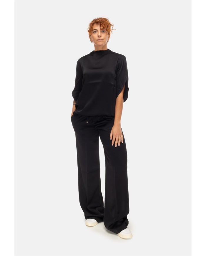 HERNO Pantaloni donna con coulisse neri