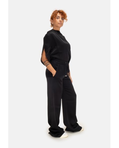 HERNO Pantaloni donna con coulisse neri