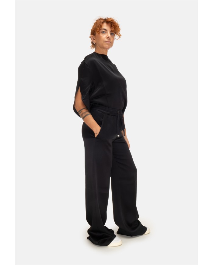 HERNO Pantaloni donna con coulisse neri
