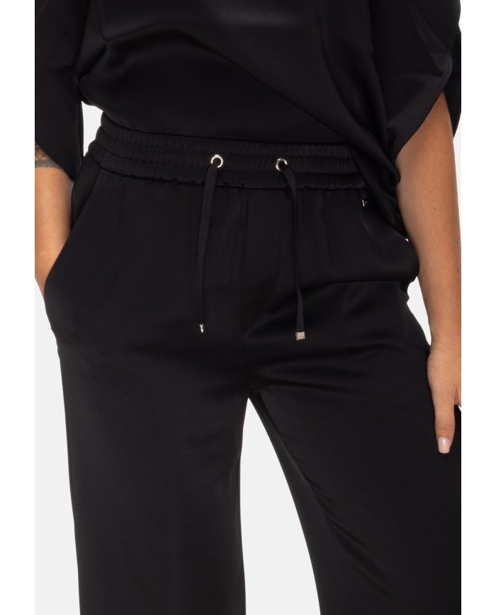 HERNO Pantaloni donna con coulisse neri