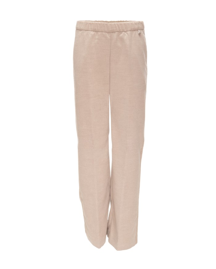 HERNO Pantaloni donna elastico in vita avorio