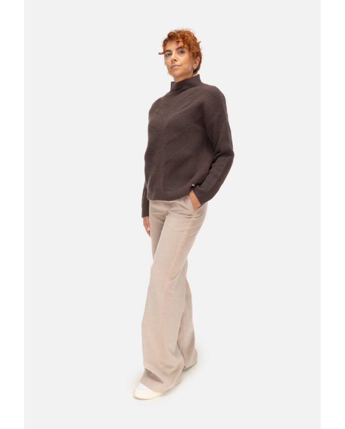 HERNO Pantaloni donna elastico in vita avorio