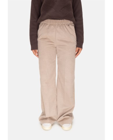 HERNO Pantaloni donna elastico in vita avorio