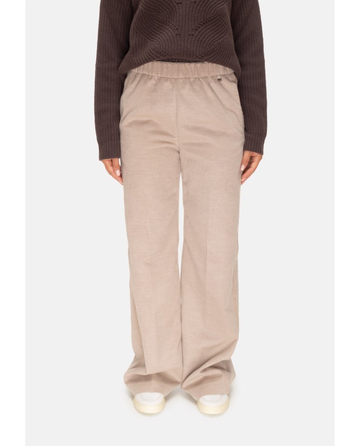 HERNO Pantaloni donna elastico in vita avorio