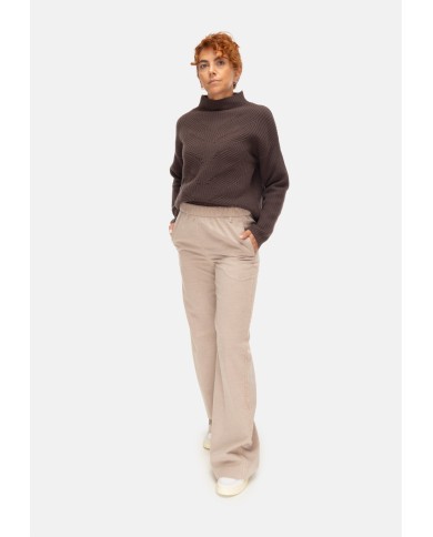HERNO Pantaloni donna elastico in vita avorio