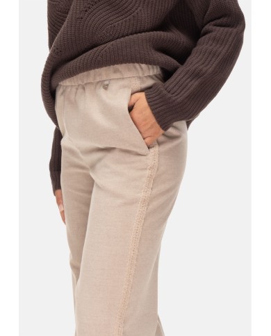 HERNO Pantaloni donna elastico in vita avorio