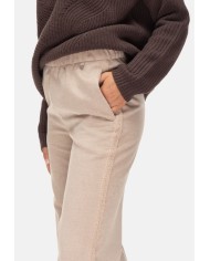 HERNO Pantaloni donna elastico in vita avorio