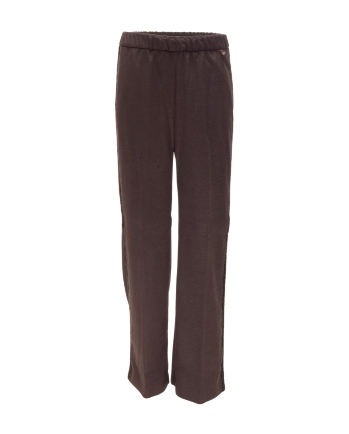 HERNO pantalone con banda laterale.fondente
