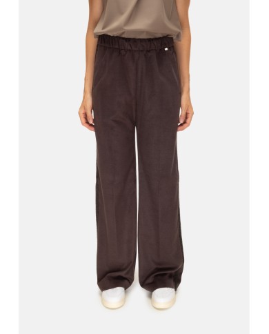 HERNO pantalone con banda laterale.fondente
