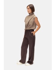 HERNO pantalone con banda laterale.fondente