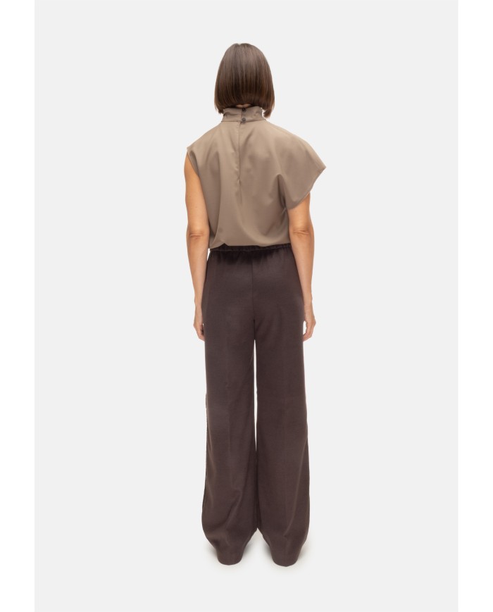 HERNO pantalone con banda laterale.fondente