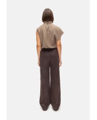 HERNO pantalone con banda laterale.fondente