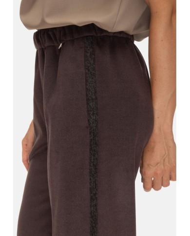 HERNO pantalone con banda laterale.fondente