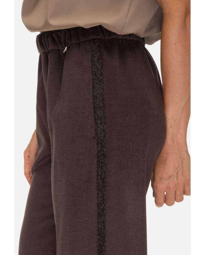 HERNO pantalone con banda laterale.fondente