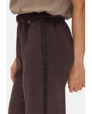 HERNO pantalone con banda laterale.fondente