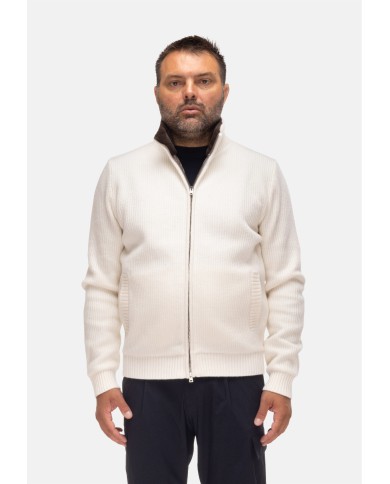 HERNO Cardigan uomo bianco latte
