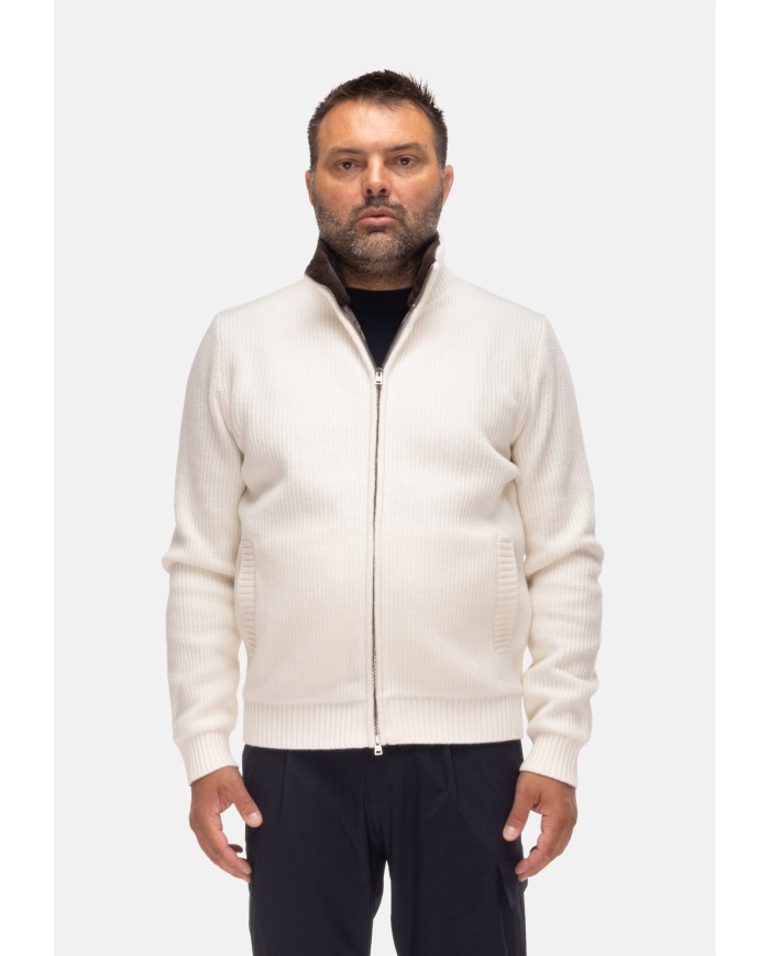HERNO Cardigan uomo bianco latte
