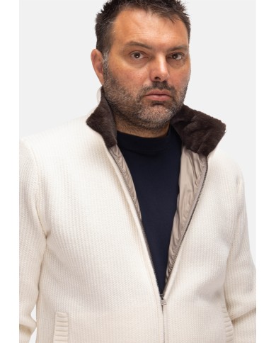 HERNO Cardigan uomo bianco latte