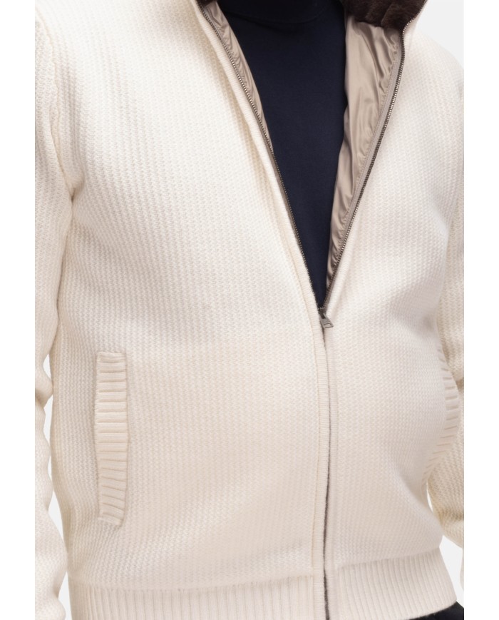HERNO Cardigan uomo bianco latte