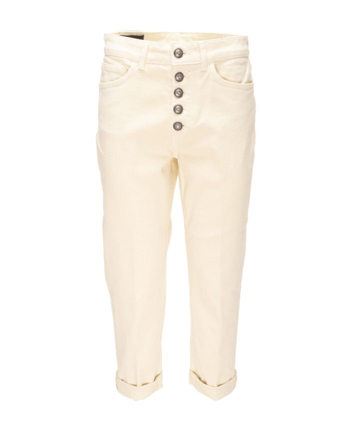 DONDUP Pantaloni donna Koons gioiello avorio