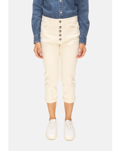 DONDUP Pantaloni donna Koons gioiello avorio