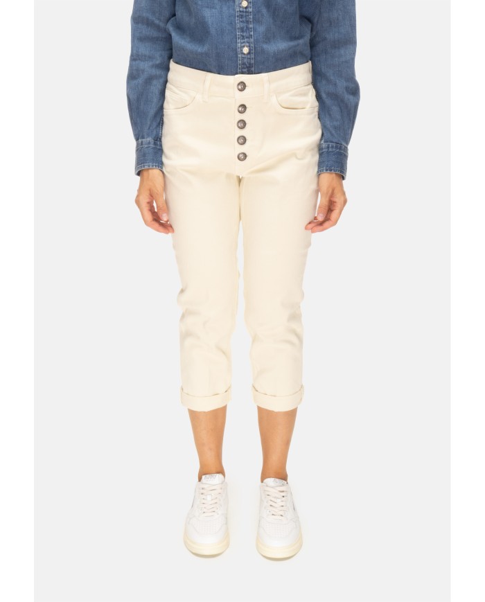 DONDUP Pantaloni donna Koons gioiello avorio