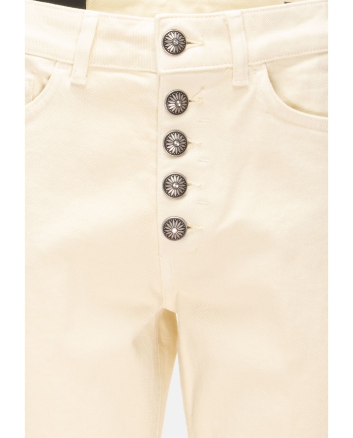 DONDUP Pantaloni donna Koons gioiello avorio