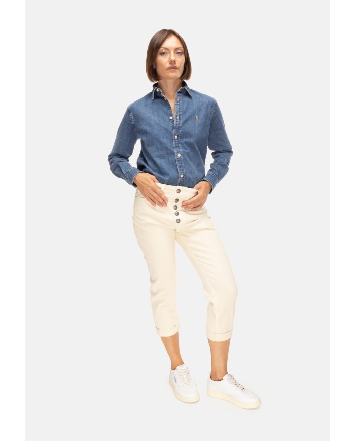 DONDUP Pantaloni donna Koons gioiello avorio