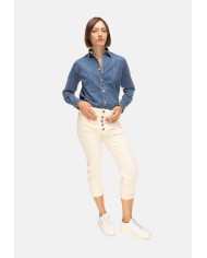 DONDUP Pantaloni donna Koons gioiello avorio