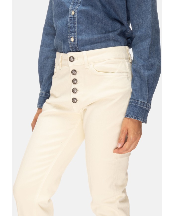 DONDUP Pantaloni donna Koons gioiello avorio