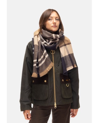 BARBOUR Sciarpa tartan beige