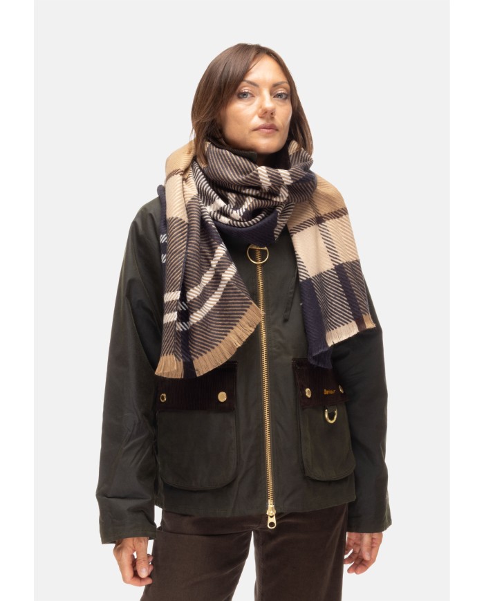 BARBOUR Sciarpa tartan beige