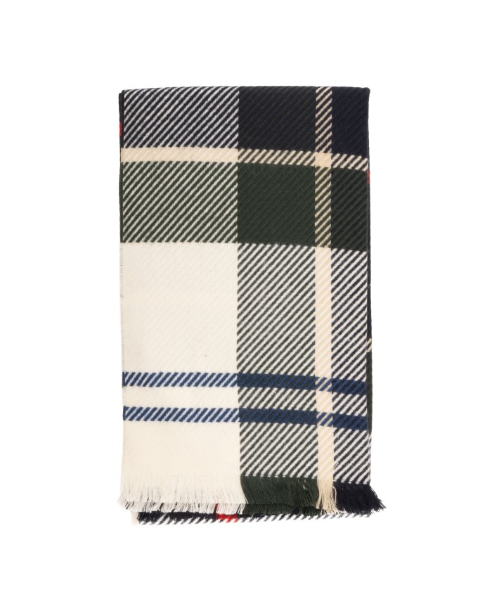 BARBOUR Sciarpa tartan verde panna