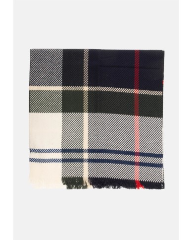 BARBOUR Sciarpa tartan verde panna