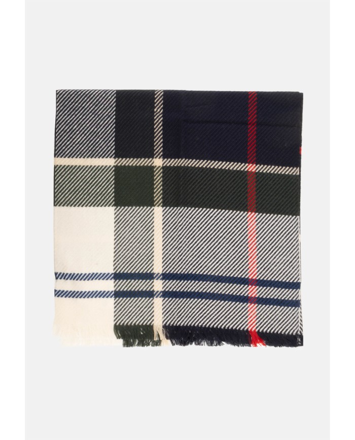 BARBOUR Sciarpa tartan verde panna