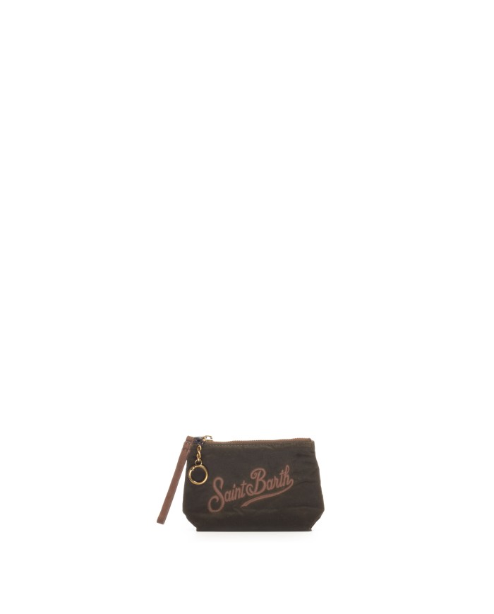 MC2 St. Barth Pochette mini animalier marrone nera