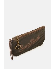 MC2 St. Barth Pochette mini animalier marrone nera