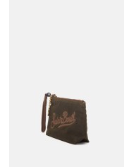 MC2 St. Barth Pochette mini animalier marrone nera