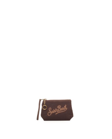 MC2 St. Barth Pochette mini animalier marrone nera