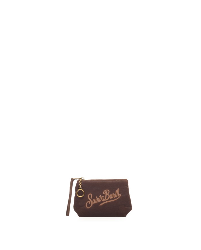 MC2 St. Barth Pochette mini animalier marrone nera