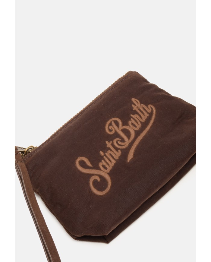 MC2 St. Barth Pochette mini animalier marrone nera