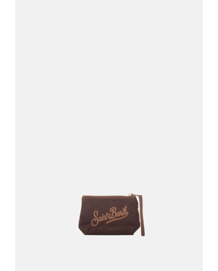 MC2 St. Barth Pochette mini animalier marrone nera